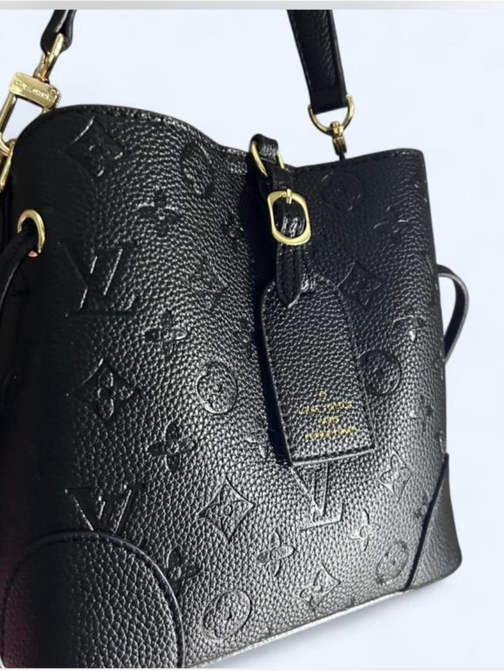 ‼️WOW‼️LV LAURA V Luxury Black Monogram-Embossed Leather Shoulder Bag‼️